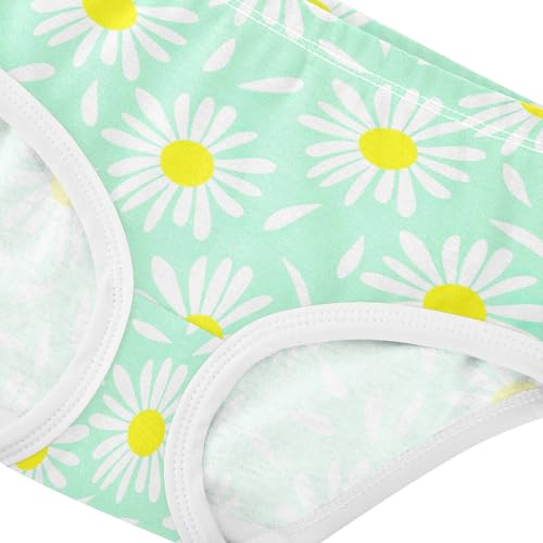 Joisal Toddler Girls Underwear 2t Cotton Panties Little Girl Personalized Underpants Briefs Pastel Daisy Mint Green4