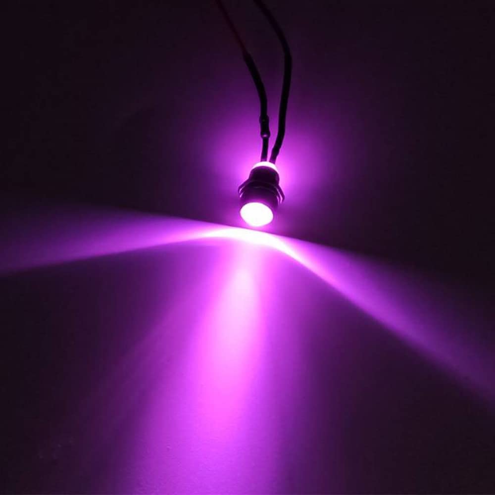 5pcs 8mm Pre-Wired Bulb Ultra Bright Emitting Diodes Indicator Lights 3V 5V6V 9V 12V 24V 36V 48V 110V 220V 12mm Panel Mount (Color : Pink, Size : 220V)