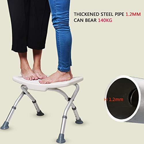 Tabouret de douche pliable blanc contre le risque de glissade