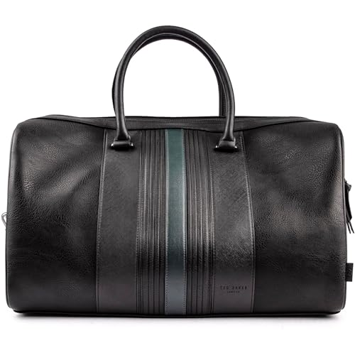 Ted Baker Mxb-Evyday-Striped Pu Holdall, Bolsa Para Hombre, Black, Talla Única