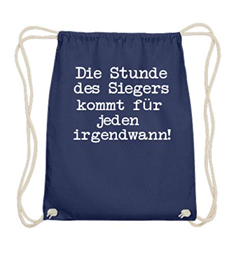 Sac de gym en coton bleu marine avec fermeture cordon robuste
