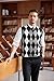 COOFANDY Mens Casual Slim Fit V-Neck Rhombus Business Knitwear Sweater Vest,Large,Black