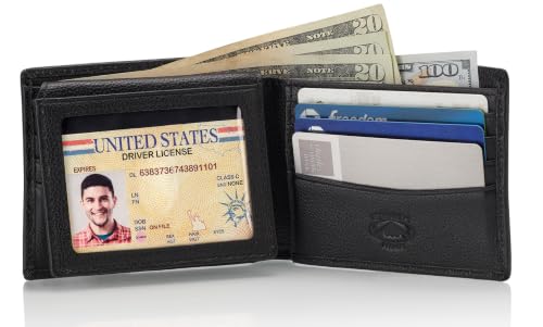 Image of Stealth Mode Leather Bifold Wallet for Men With ID Window and RFID Blocking