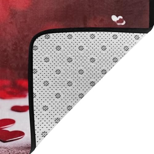 Tapis de sol cœurs rouges lavable pour protéger vos sols - 5