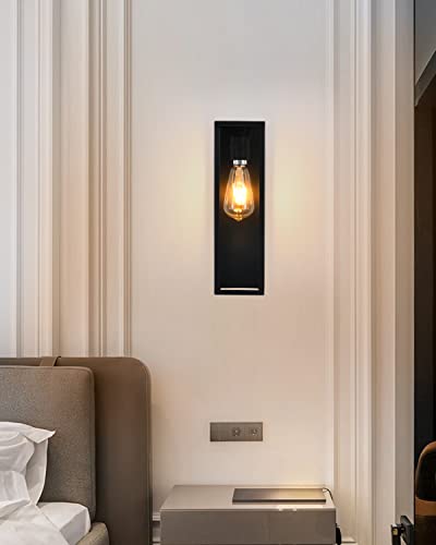 Boca Do Lobo Outdoor Sconce Lights, Porch Light Fixtures, Matte Black And Brass Frame Wall Lights With Clear Glass Shade For Garage, Patio, Doorway, Hallway #TOP5