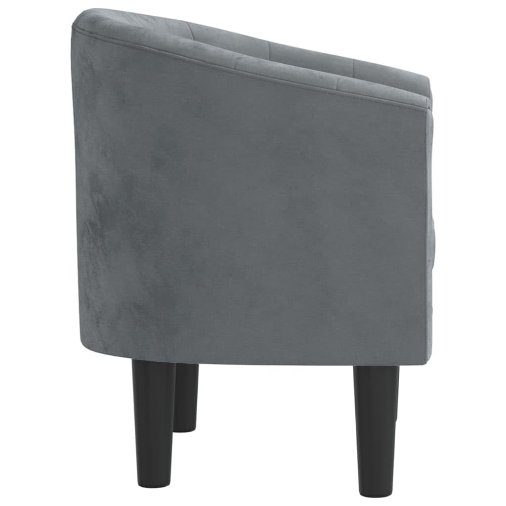 Hothingwell Sillón Cabriolet Terciopelo Gris Oscuro, Silla Moderna Sala con Asiento Acolchado, Marco de Contrachapado y Pino, Capacidad 110 Kg