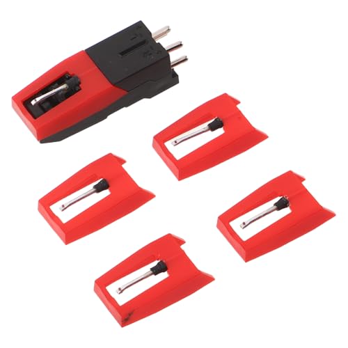 iplusmile Aiguille de Remplacement pour Platine Vinyle, Stylet Diamant de Précision, Kit 1 Cellule 4 Aiguilles Compatibles Phonographes Vintage, Accessoires pour Tourne-disques DJ,