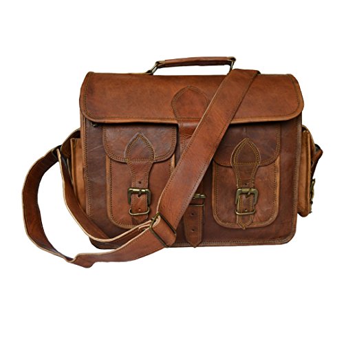Sacoche pour appareil photo vintage en cuir véritable avec poignée supérieure, mallette pour ordinateur portable, porte-messenger pour hommes Cover
