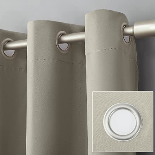 Sun Zero Soho 2-Pack Blackout Energy Efficient Grommet Curtain Panel Pair, 54" X 84", Stone #TOP1
