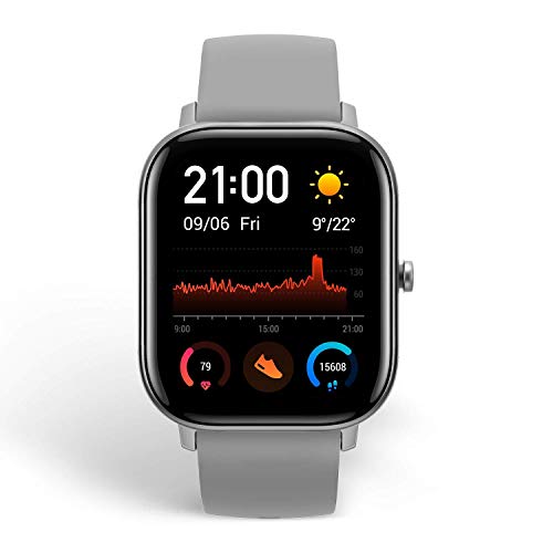 Image of (Refurbished) Amazfit Huami GTS Bluetooth Smart Watch- Lava Grey, Silicone (Compatible with OS - IOS and Android Wireless 5 ATM)