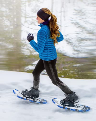 Gorpore Snowshoes For Women Men Youth, 21/25/30 Inches Lightweight Aluminum Alloy All Terrain Snowshoes For Hiking, Heel Lift Riser For Mountaineering With Double-Ratchet Binding & Carrying Tote Bag #TOP7