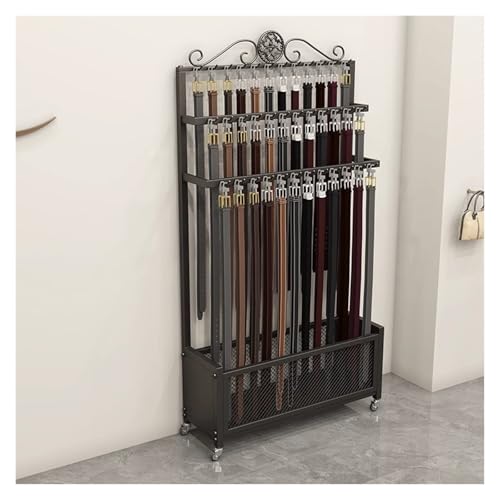 DRFGHK Soporte para ropa interior Expositor portátil cinturones (30/36 cinturones) Montado en el suelo Percha Corbatero hombre Venta de Estante multifuncional Para bufandas Cha