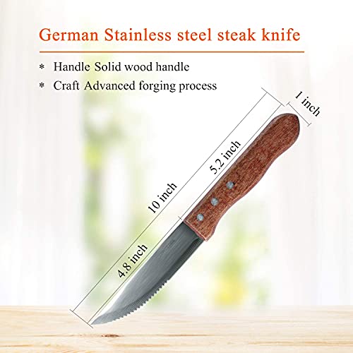 LA TIM'S Steak Knife Set,4-PCS RVS Steak Messen Set met Gift Box,Keuken Steak Mes met Ergonomisch Handvat - Image 7