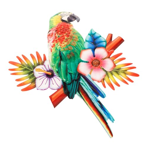 BESPORTBLE Statue Perroquet Fer Rouge Décor Mural Compact Ornement Jardin Cour Adorable Figure Murale