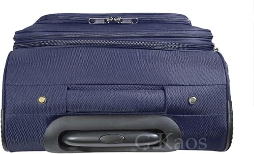 Set 3 Valigie Ormi Espandibile Valigia Semirigide In Tessuto Poliestere 4 Ruote Piroettanti Trolley Piccolo Adatto Bagaglio A Mano Per Cabina Con Compagnie Lowcost (Blu) - 5