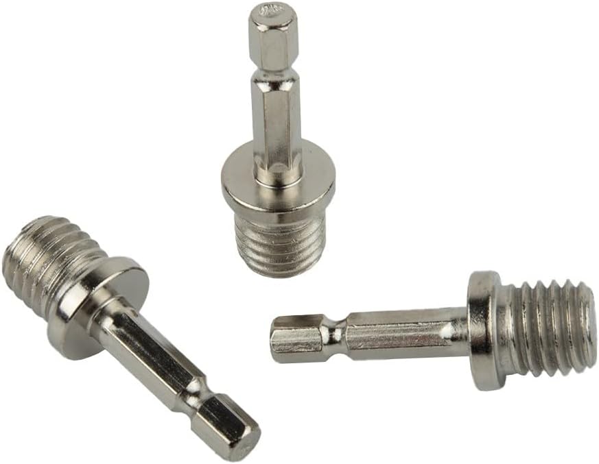 3-Pack For M14 Polishing Adapter with /4 Hex Shank for Drill to Polish Converter, Metal Sanding Disc Connector and Power Tool Extension Rod Set