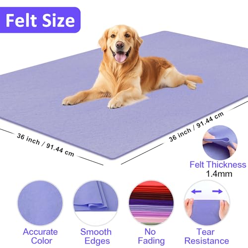 Image of XSEINO Lavender Large Felt Fabric 36 inch X 36 inch(1 Square Yard), 1.4 mm Thick Soft Felt Fabric Sheet for Crafts, Purple Series Colors Soft Nonwoven Fabric, Fit for Decoration, Sewing, DIY Crafts