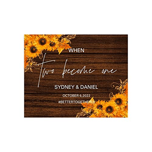 Letrero de madera de girasol personalizado de alta gama para bodas 2