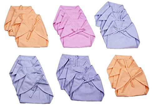 GoodLuck Washable and Reusable Nappy for Babies - Set of 18 Pcs/Cotton Diapers for Babies/Langot for Baby # 0-6 Months # Double Layer Cotton Nappy for New Born Baby # U Shaped # Pack of 18 Pcs