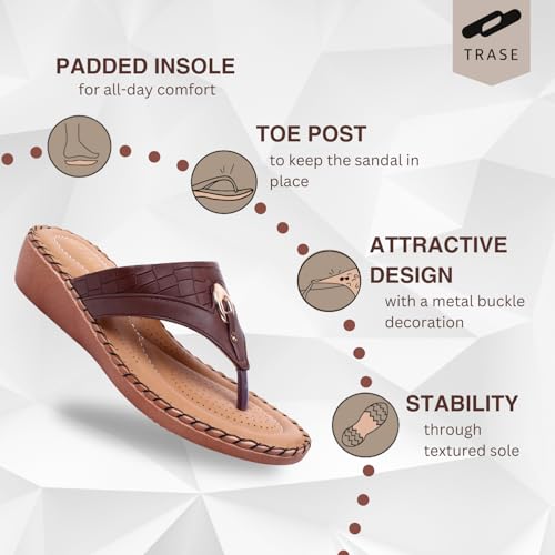 Image of TRASE Women's Flip-Flops & Slippers | Doctor Ortho Comfortable Chappal for Women & Girls | Light weight, Soft Footbed, Comfortable & Stylish | Diabetic & Orthopedic Footwear, Good for Knee & Foot Pain