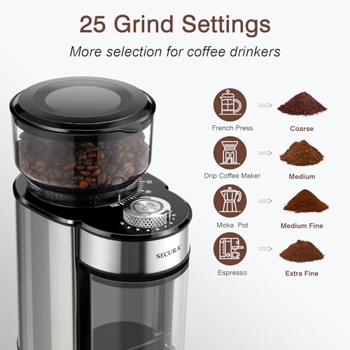Secura Conical Burr Coffee Grinder thumbnail 3