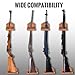 GlikCeil 3 Set Vertical Gun Rack Hardwood Gun Rack Holder Wall Mount Wooden Hooks Hangers for Wall for Rifles Shotguns Bows Display Storage (Classic,Brown)