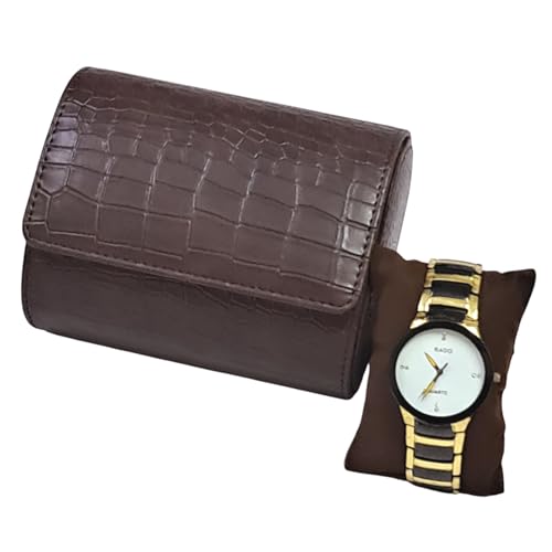 Image of THE CASE Luxury 2 Slot Watch Roll Case for Men & Women - Faux Leather Travel Watch Organizer with Soft Velvet Interior, Portable Watch Storage Box