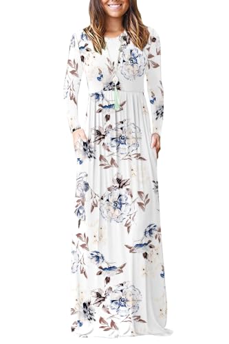 Image of AUSELILY Women's Classic Long Sleeve Dress Loose Plain Long Casual Maxi Dresses with Pockets 2026