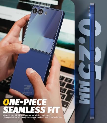 Image of WonRia Pack 1 - Tempered Glass Compatible with Samsung Galaxy Z Flip 8 5G Edges to Edge 9H Hardness Screen Glass Protector with Easy Installation kit