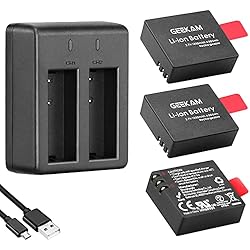 Bateria Camara Deportiva, Batería Recargable de 13...: 【Alta capacidad】 este juego de baterías de 1350mAh para cámara deportiva es un accesorio imprescindible para cámaras deportivas. Su capacidad es un 30% superior a la de una batería de 900mAh, lo que significa que el tiempo de grabación de tu cámara d...