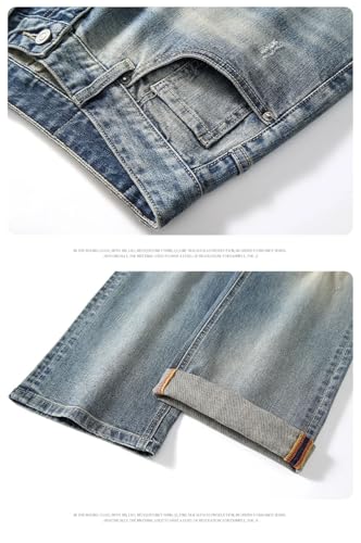 Men Loose Fit Distressed Denim Wide Leg Pants Hollow Out Trousers Vintage Motocycle Ripped Jeans3