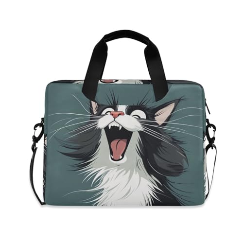 Maletín para laptop 15.6'' con diseño de gato y asas miniatura 1