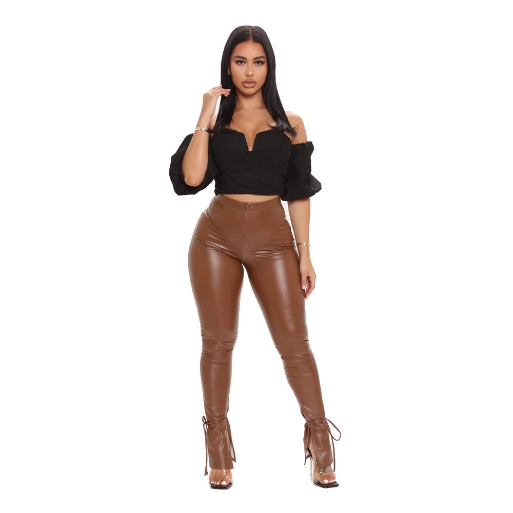 Leggings Donne Donna Alta Elassa Elassione Scrittura Scritture Schedi Pantani di Inlettura-Brown,XXL