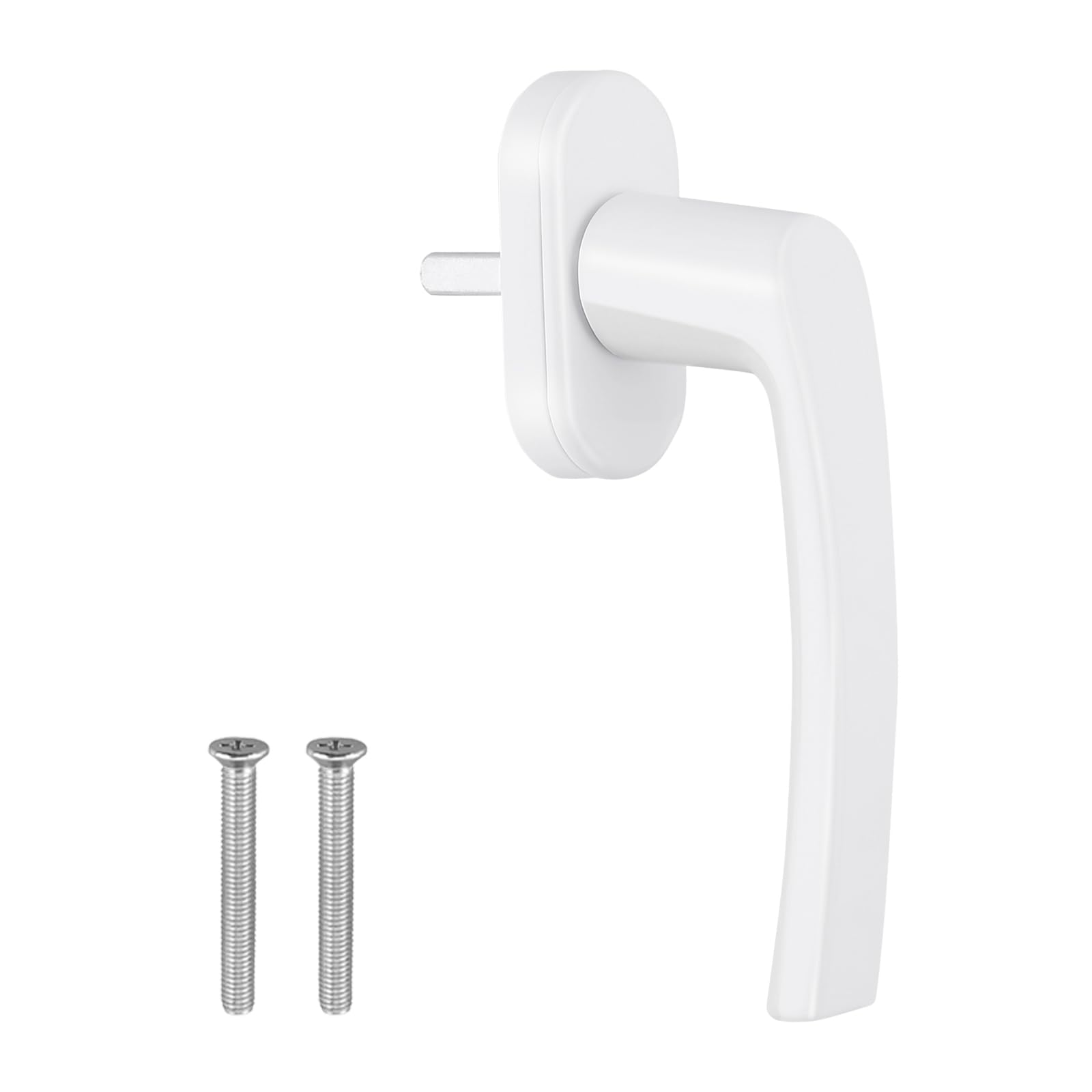 LAVCK Window Handles, White, 1 Piece Window Handle, Aluminium Window Lock, Balcony Door Handle without Lock Cylinder