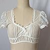 Generisch 2025, Women's 1 Piece Underwired Lingerie Lace Vest Women's Elegant Dirndl Blouse Black Dirndl Blouse Lace Blouse for Oktoberfest Lingerie, White, XXL #3