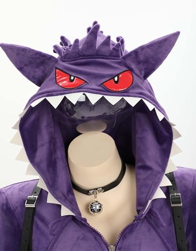 MEOWCOS Women Bodysuit Onesie Pajamas Romper Bodysuit Plush Hooded and Socks with Belt and Tail4