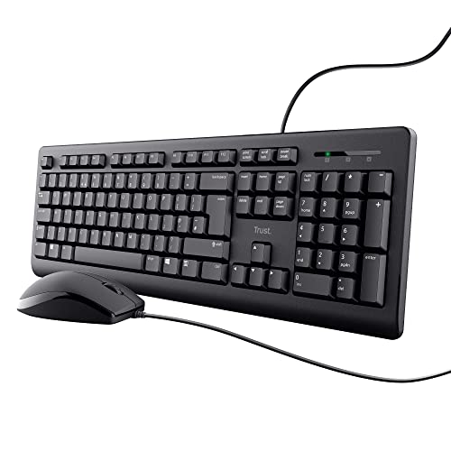 Trust Taro Wired Keyboard and Mouse Set QWERTY UK Layout Black