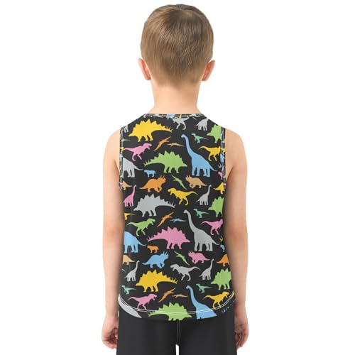 J JOYSAY Colorful Spiral Tie Dye Boys Tank Top Sleeveless Muscle Shirts Quick Dry Workout Sport Active Kids T-Shirts 3-15T3