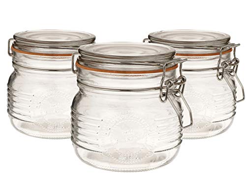 La mejor selección de Frascos Hermeticos de Vidrio los preferidos por los clientes. 44 Set de 3 Frascos de vidrio con tapa hermética de clip, estilo Mason Jar, 500 ml, Set de 3 FRASCOS | NV-1002 - REIMART