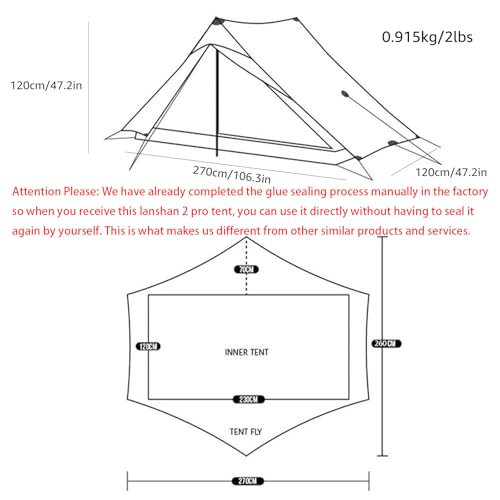 Carpa Ultraligera Telomat Lanshan 2 Pro para 2 Personas miniatura 6