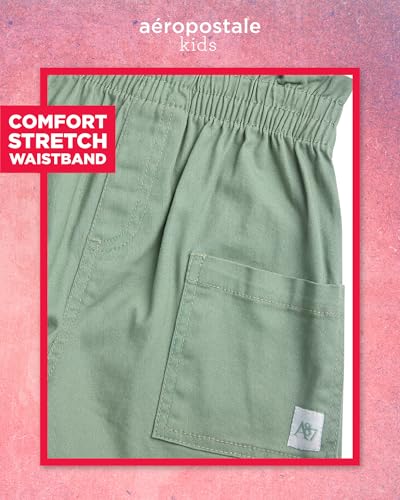 Image of AEROPOSTALE Girls Shorts Set - 2 Piece Soft Short Sleeve Graphic Tees and Twill or Denim Shorts Summer Outfits for Girls
