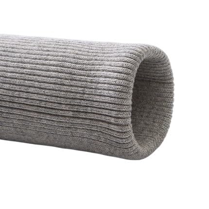 Tejido de punto acanalado, 2 piezas de tela punto algodón elástica 40 cm largo for hacer prendas licra y puños acanalados(Light Gray)