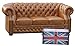 Produktbild Casa Padrino Luxus Echtleder 3er Sofa Hellbraun 210 x 90 x H. 80 cm - Chesterfield Sofa