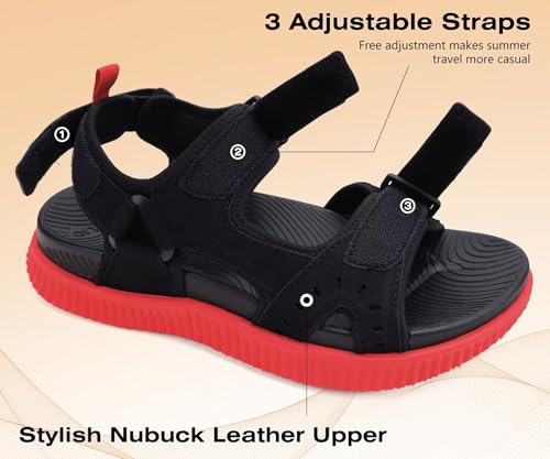 Image of KuaiLu Mens Hiking Sandals with Orthopedic Arch Support Footbed | Sport Recovery Athletic Walking Sandals For Man Outdoor Summer Casual Thick Cushion Beach Water Fisherman Sandal Size 7-15