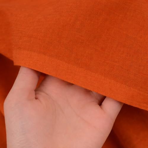Image of Soimoi Orange Solid 60 * 60's Cotton Cambric Fabric by the Yard, 56 Inch Wide Light Weight Material Suitable for Kurtis, Blouses, Kids Clothing, Tunics, Dresses and Summer Apparel