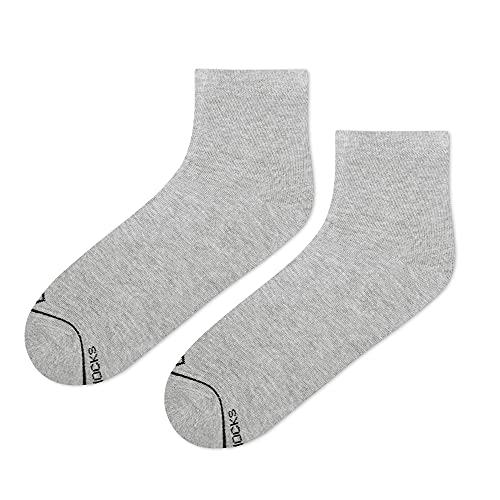 Image of DYNAMOCKS Men & Women Ankle Length Socks (Pack of 4 Pair; Grey; Combed Cotton; Anti Odour; Breathable; Durable)