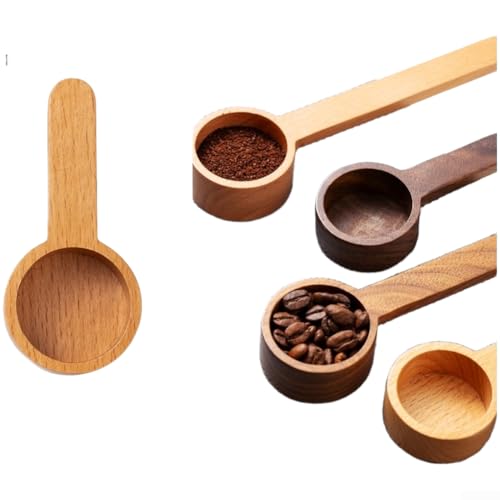 CashMuch Cucchiaio da caffè in noce nero e legno di faggio, cucchiaio dosatore per chicchi di caffè, caffè macinato, latte in polvere, ingredienti secchi (10 g)