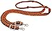 CHALLENGER Roping Knotted Horse Tack Western Barrel Reins Nylon Braided Orange Black 60712