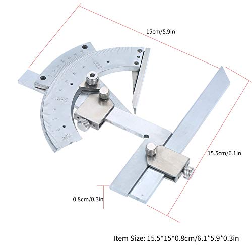 Protractor Universal Profesional de Acero Carbono 0-320° miniatura 2