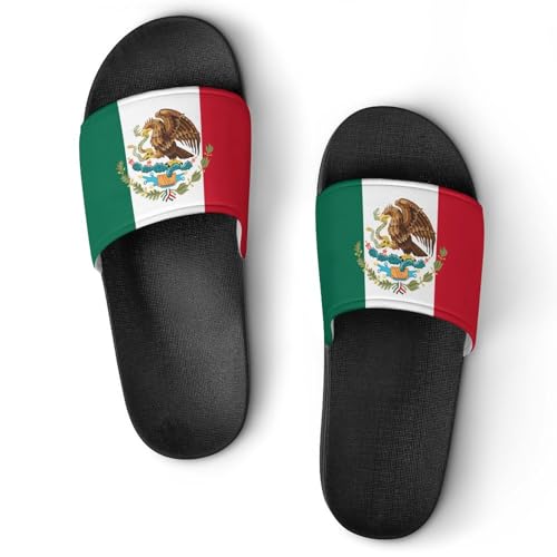 Mexico Flag Color Slides Shoes Mans Woman Slide Sandals Non Slip Shower Open Toe Shoe Lightweight Beach Shoes